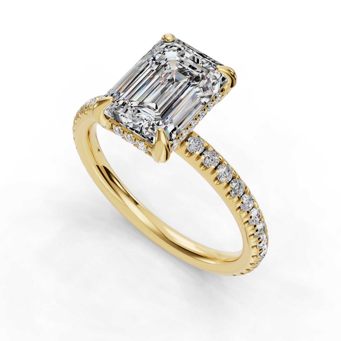 Love Emerald Halo Engagement Ring