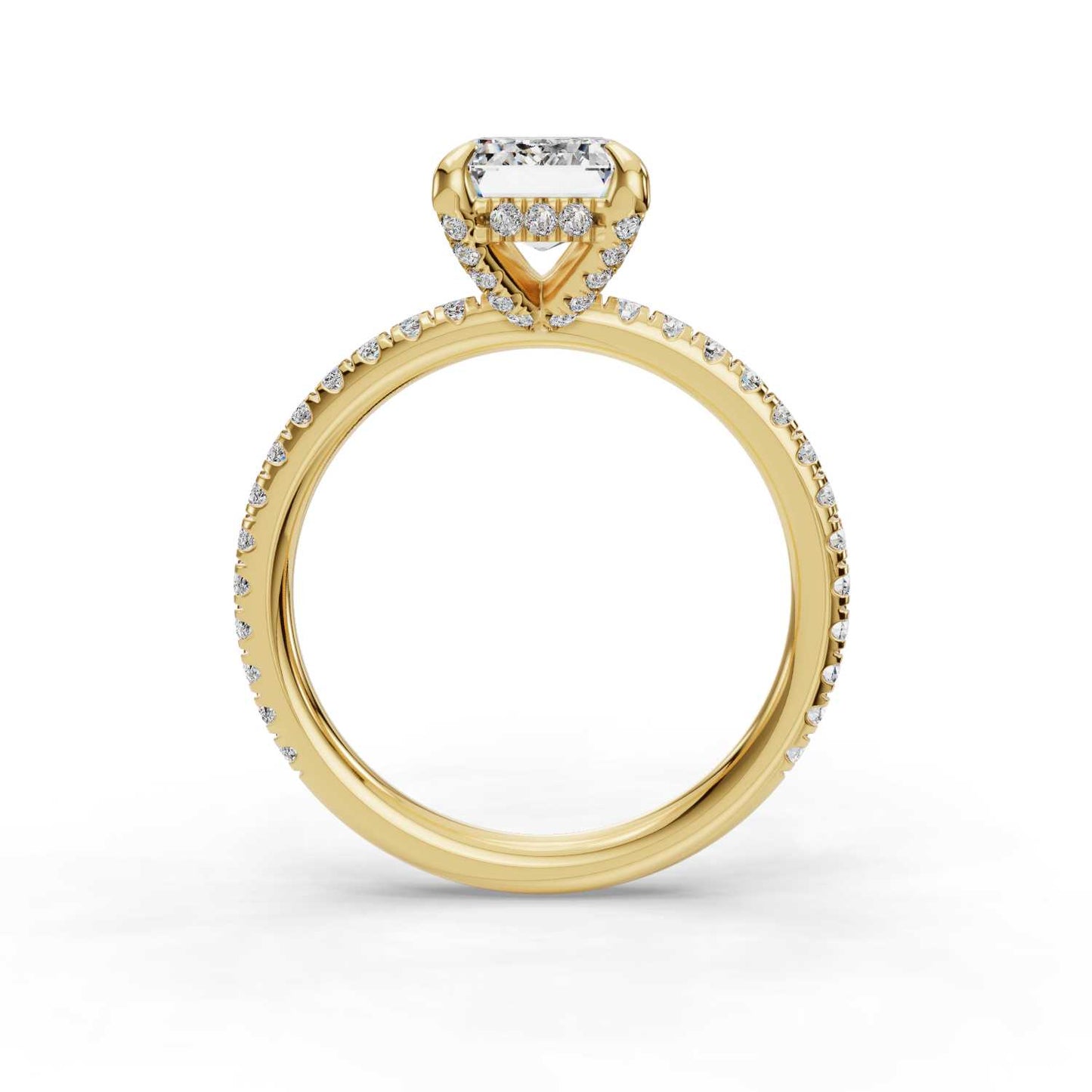 Love Emerald Halo Engagement Ring