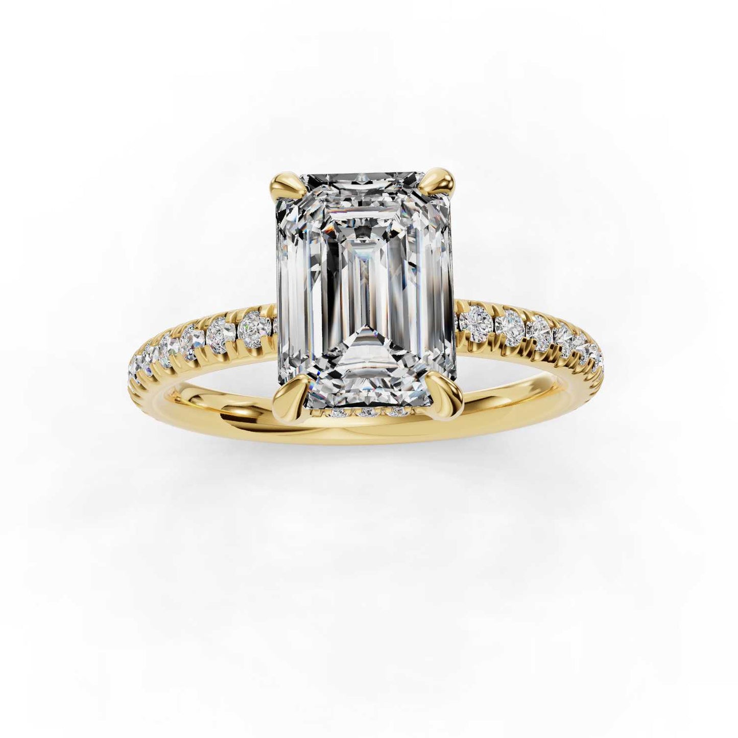 Love Emerald Halo Engagement Ring