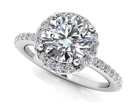 Enchanting Halo Diamond Engagement Wedding Ring