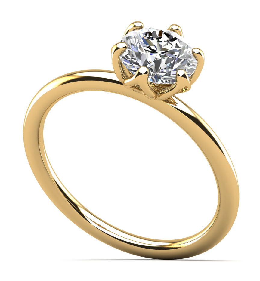 Solitaire Flower Diamond Engagement Ring