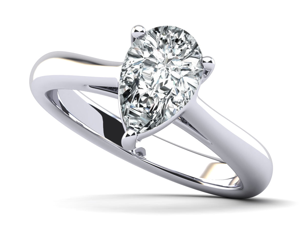 Solitaire Pear Shape Diamond Engagement
