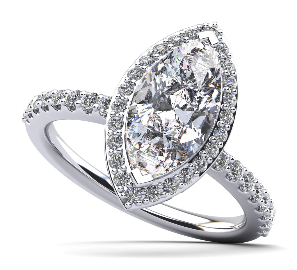 Halo Marquise Diamond Engagement Ring