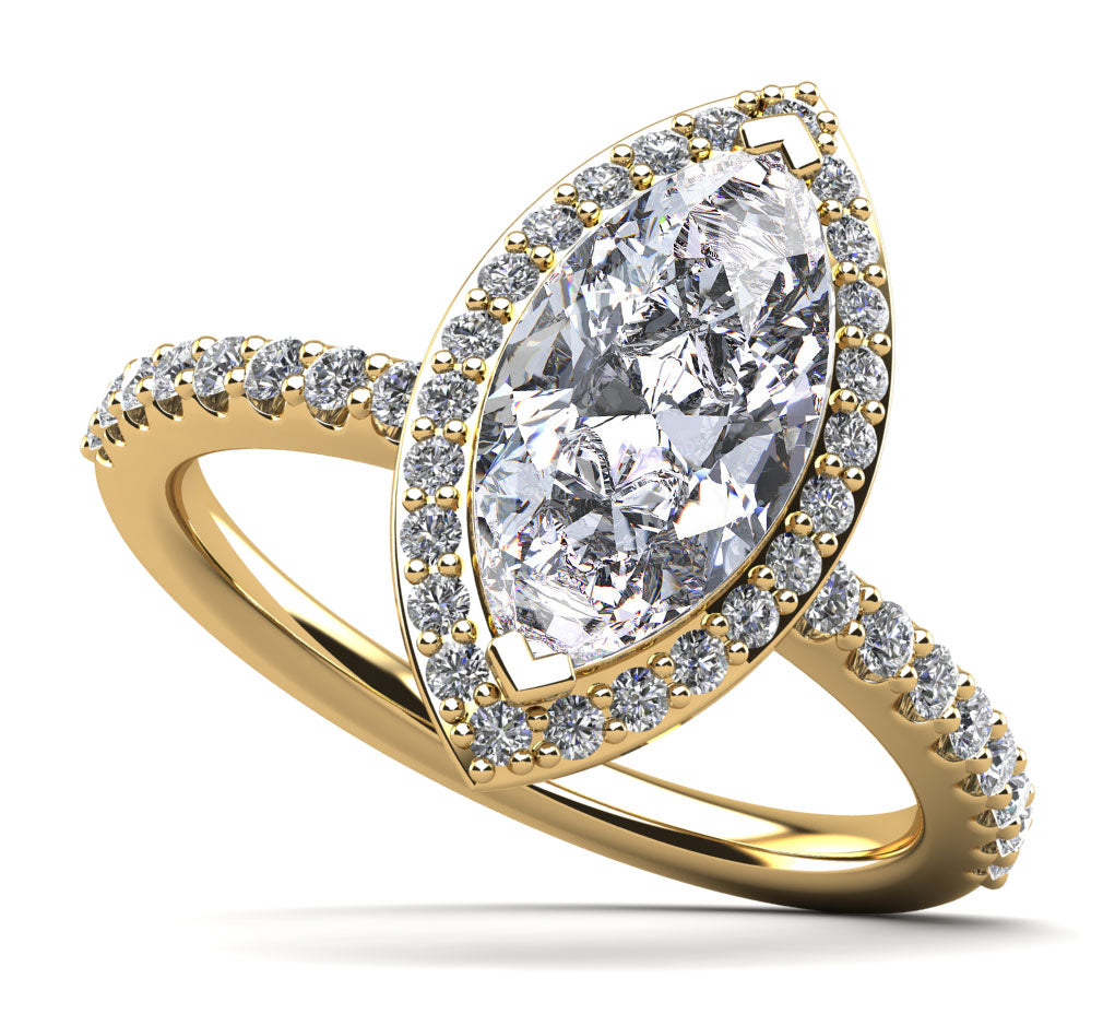 Halo Marquise Diamond Engagement Ring