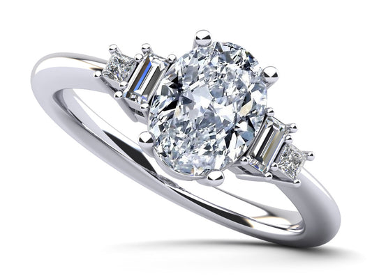 Mixed Shapes Five Stone Engagement Ring