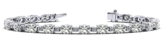 Ovals And Brilliant Rounds Diamond Bracelets