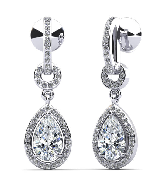 Pear Drop Dangle Diamond Earrings