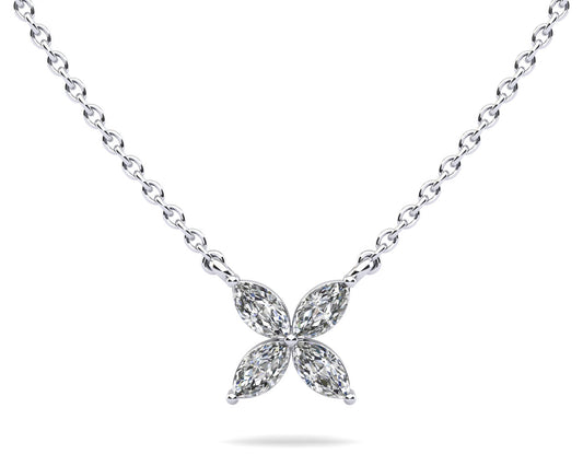 Flower Marquise Diamond Pendant