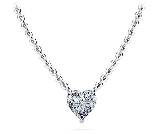 Solitaire Heart Diamond Pendant
