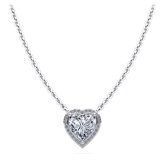 Perfect Heart Halo Diamond Pendant