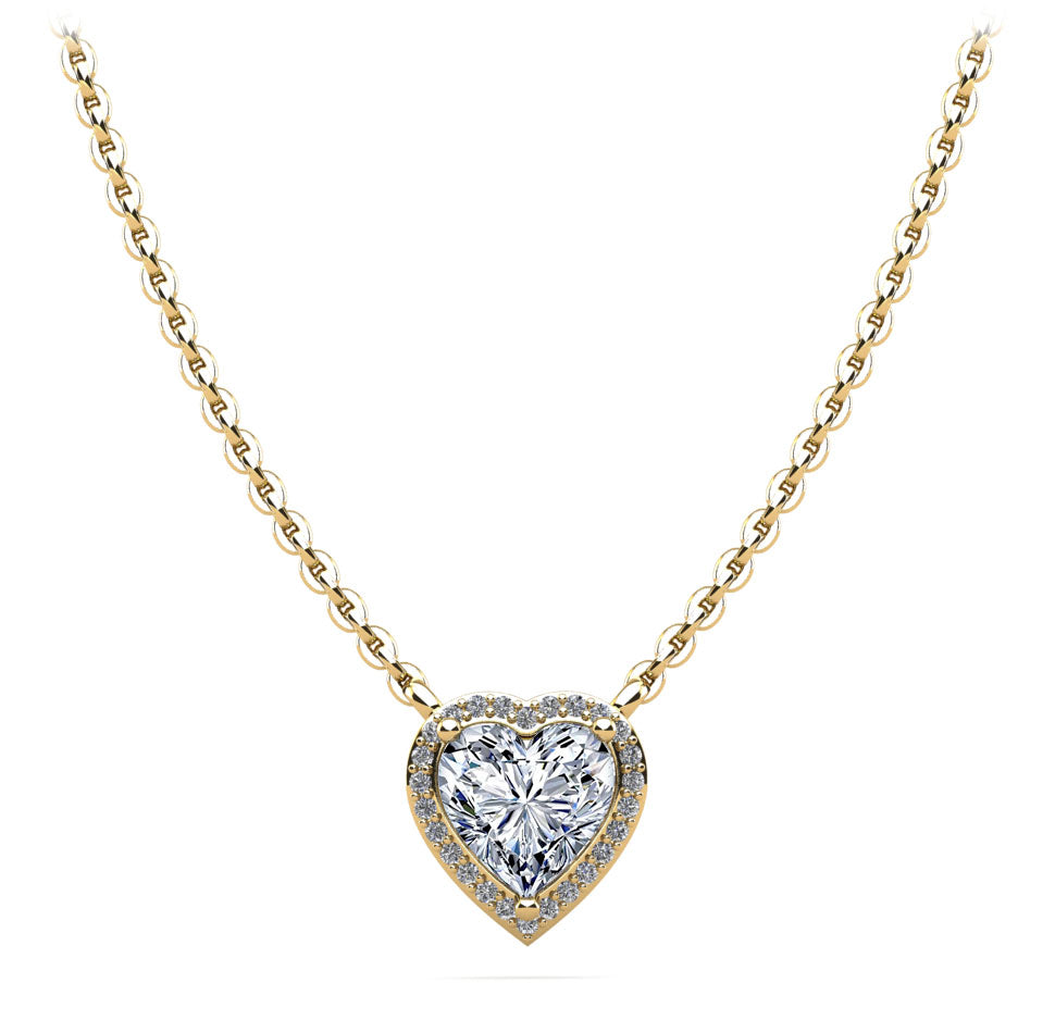 Perfect Heart Halo Diamond Pendant