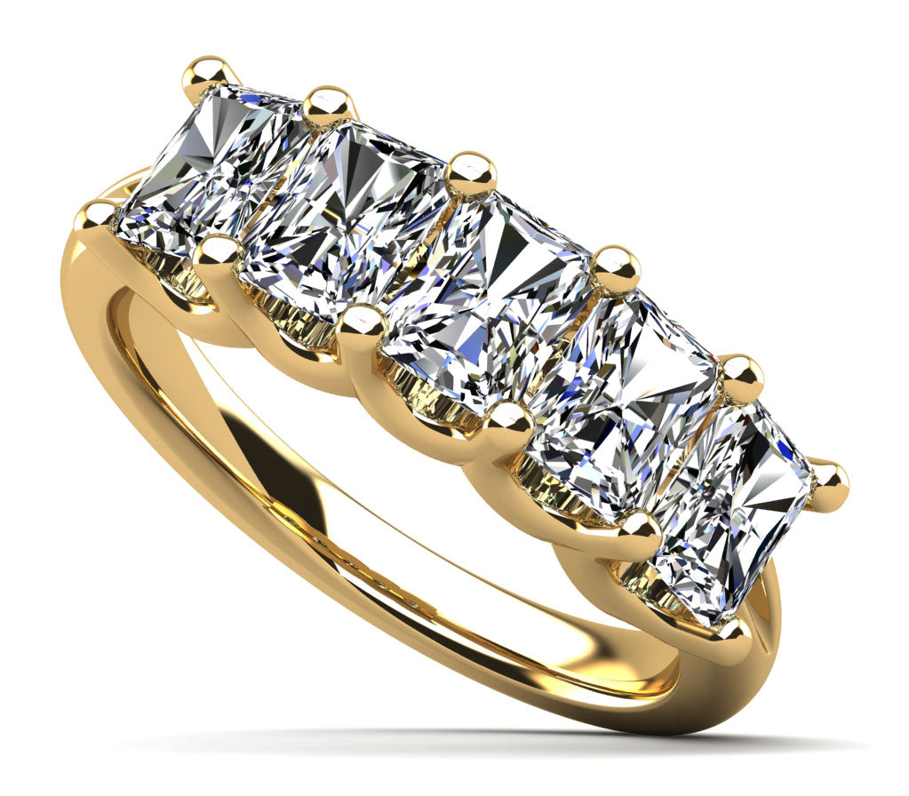 Five Stone Emerald Cut Diamond Ring