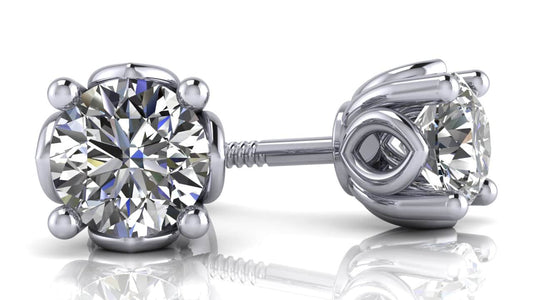 Beautiful Tulip Diamond Studs Earrings