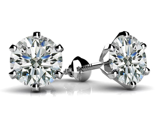 Classic Six Prong Diamond Studs Earrings