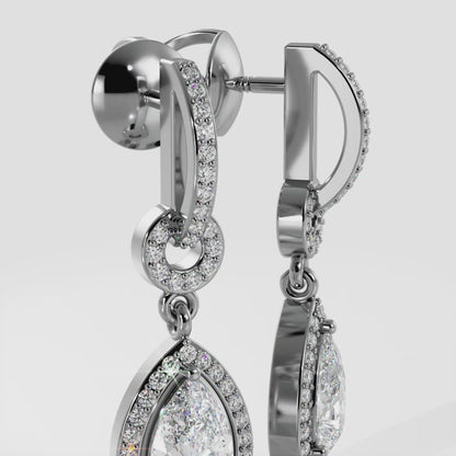 Pear Drop Dangle Diamond Earrings