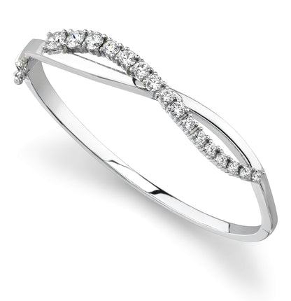 Curved Accent Diamond Journey Bangle