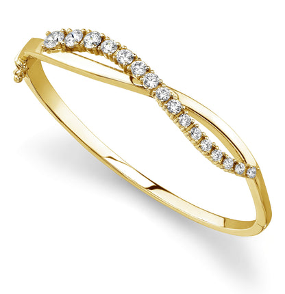 Curved Accent Diamond Journey Bangle