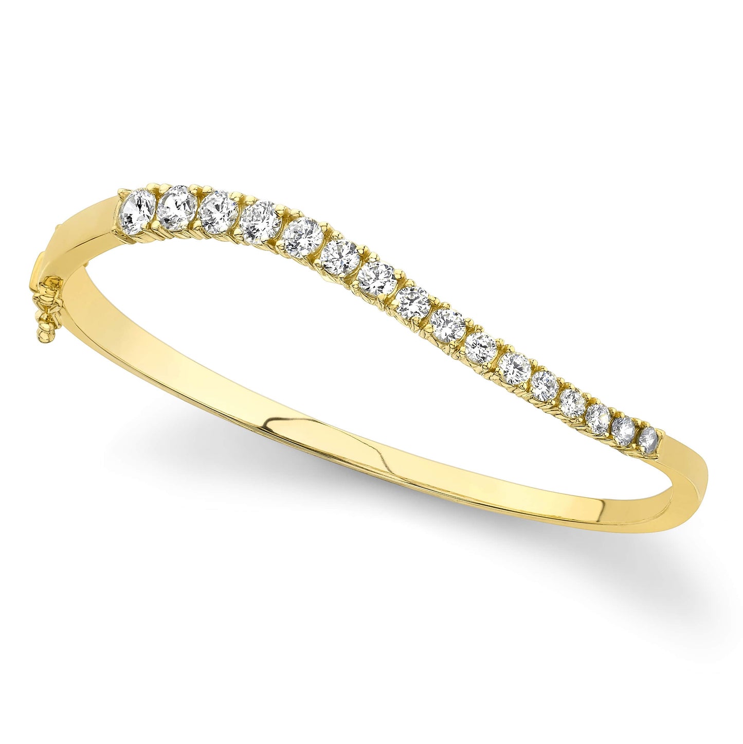 Curved Diamond Journey Bangle