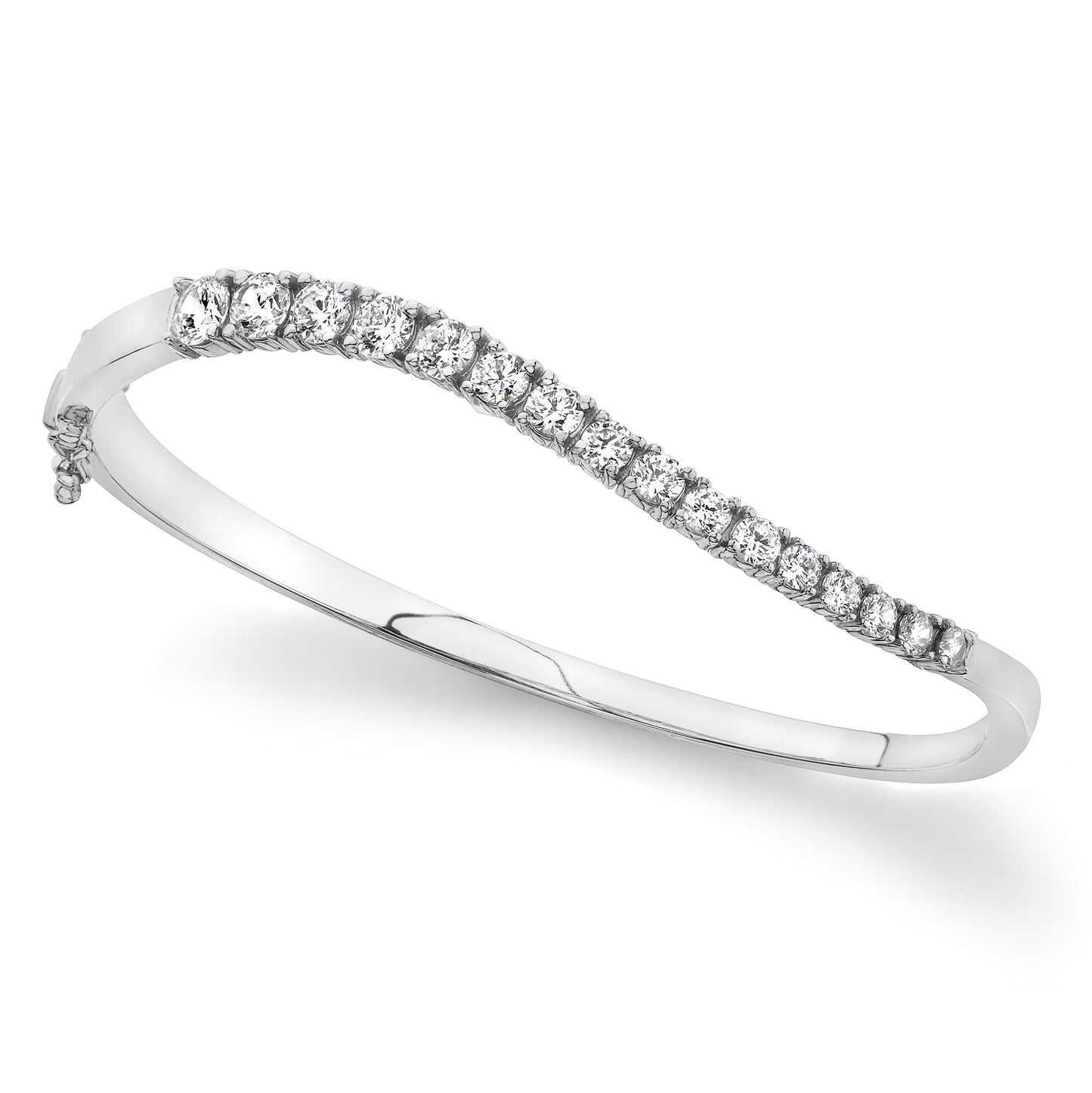 Curved Diamond Journey Bangle