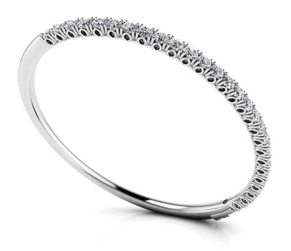 Tulip Edge Diamond Bangle Bracelet