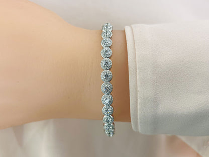 Divinely Dazzling Halo Bangle Bracelet