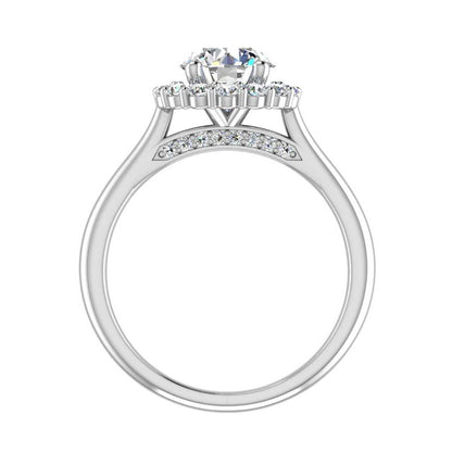 Blazing Lustrous Halo Engagement Ring-Round