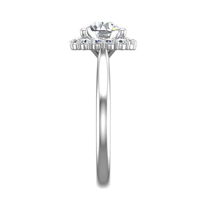 Blazing Lustrous Halo Engagement Ring-Round