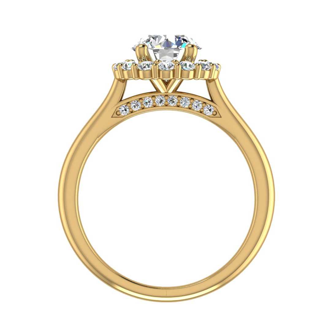 Blazing Lustrous Halo Engagement Ring-Round