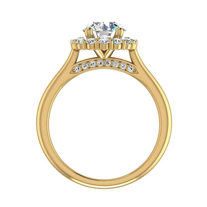 Blazing Lustrous Halo Engagement Ring-Round