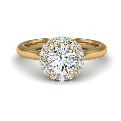 Blazing Lustrous Halo Engagement Ring-Round