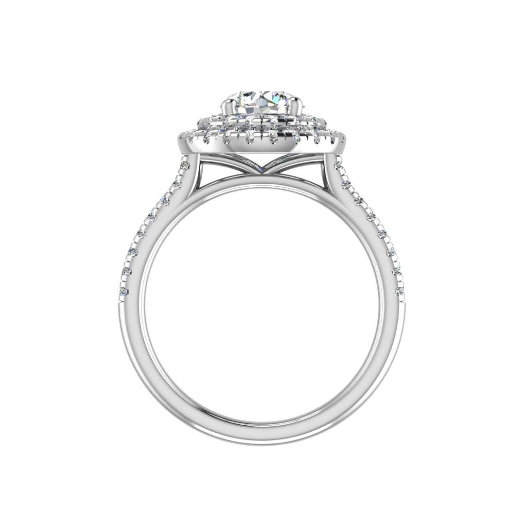 Double Halo Engagement Ring-Round