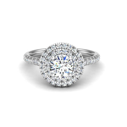 Double Halo Engagement Ring-Round