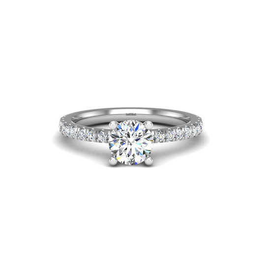 HIDDEN HALO ENGAGEMENT RING-ROUND