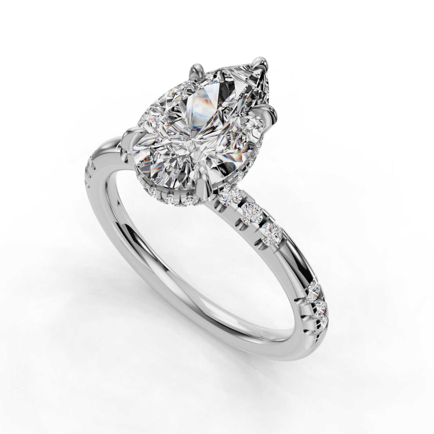 PHOENIX PEAR HALO ENGAGEMENT RING