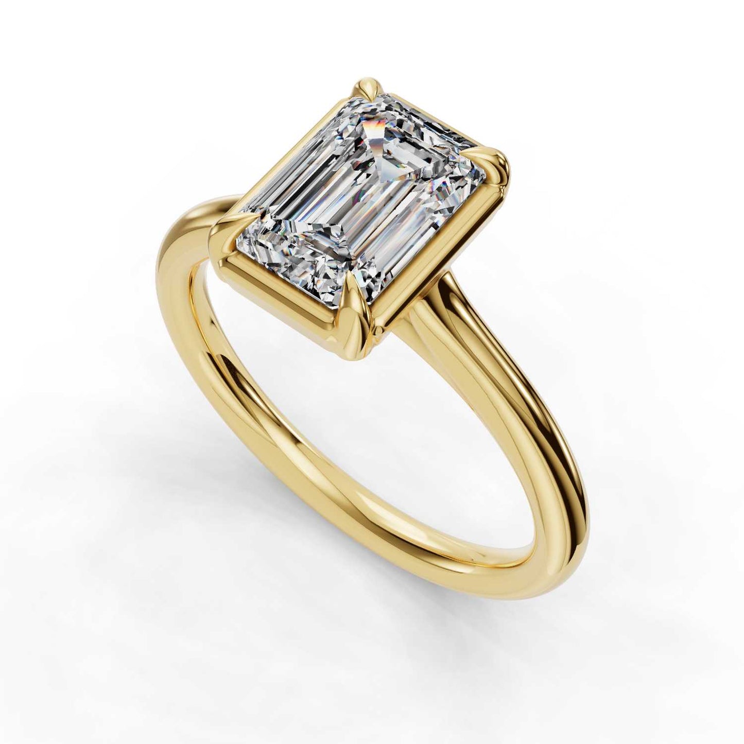 Nora Solitaire Engagement Ring-Emerald