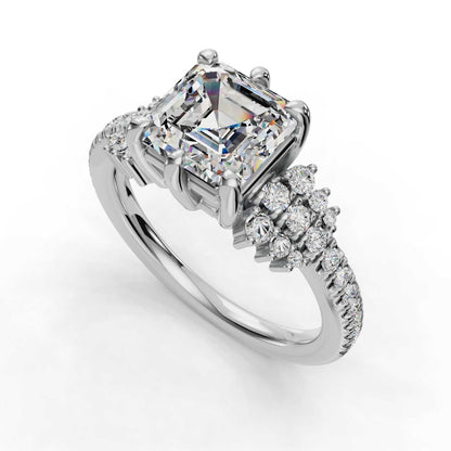 BLAZING ASSCHER ENGAGEMENT RING