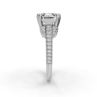 BLAZING ASSCHER ENGAGEMENT RING