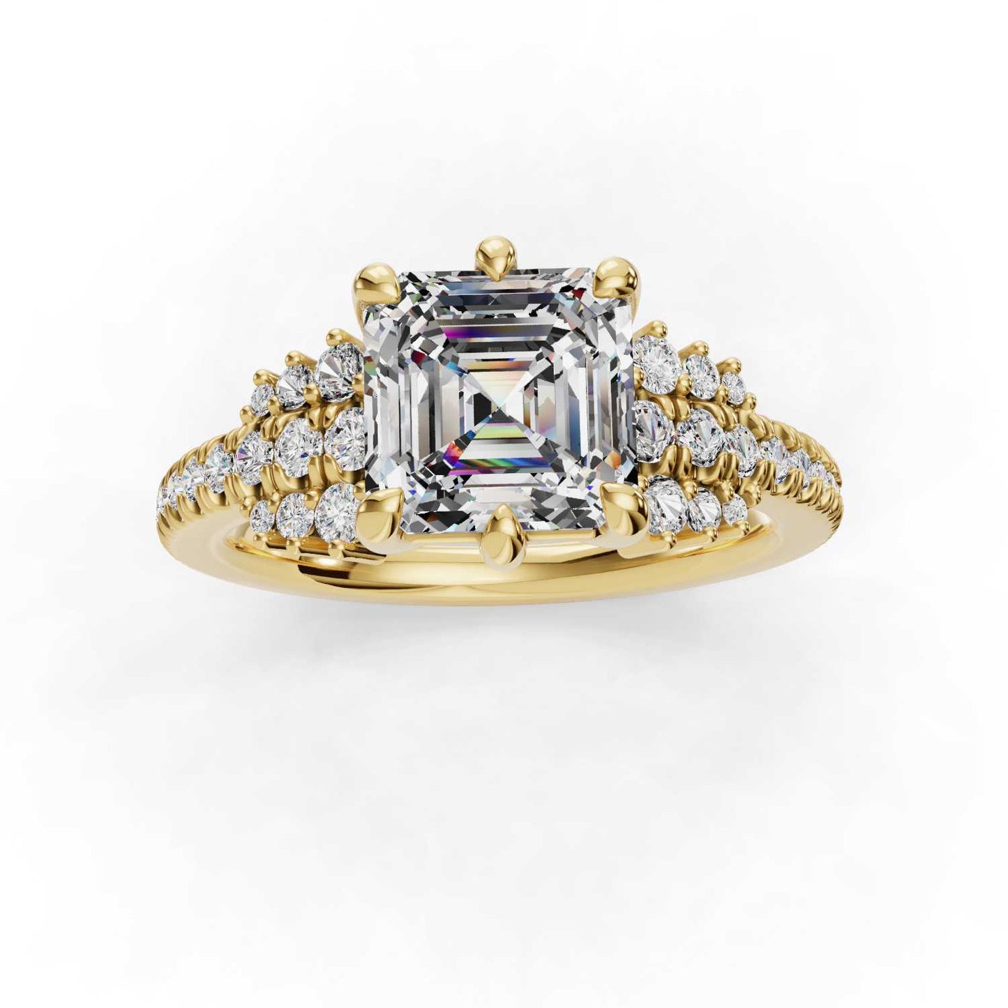 BLAZING ASSCHER ENGAGEMENT RING