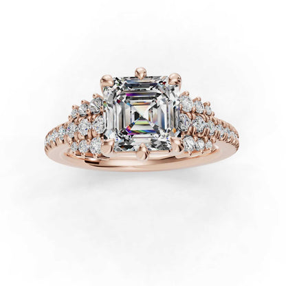 BLAZING ASSCHER ENGAGEMENT RING