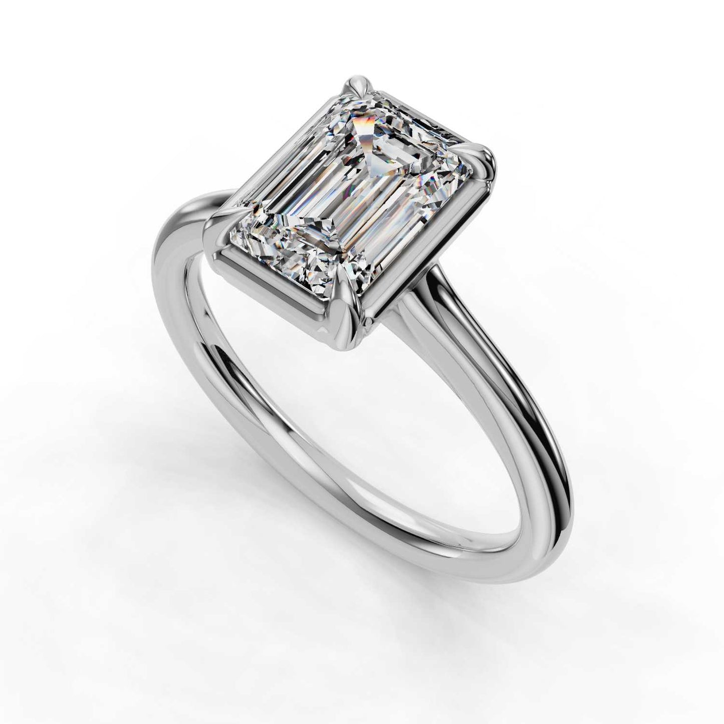 Nora Solitaire Engagement Ring-Emerald