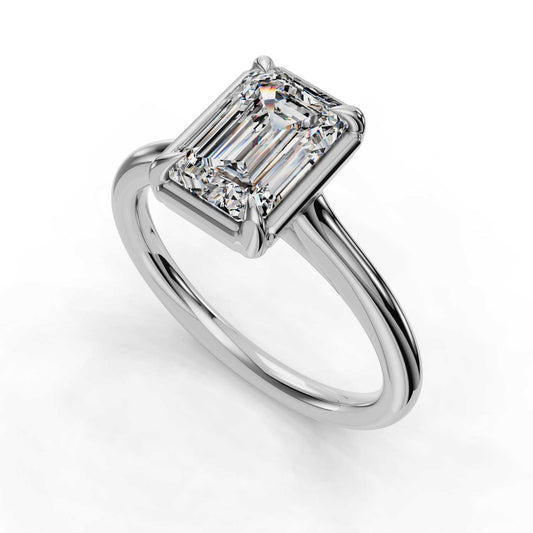 Nora Solitaire Engagement Ring-Emerald