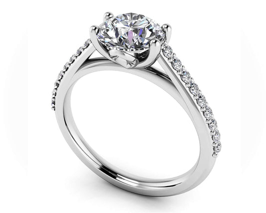 Modern Round Diamond Engagement Ring