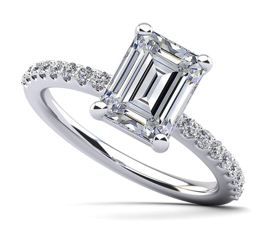 Enchanting Emerald Cut Diamond Engagement Ring