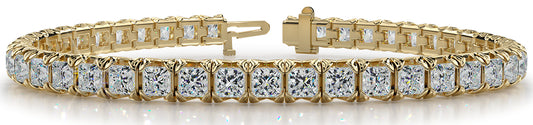 Crown Inspired Princess Cut Diamond Tennis Bracelet