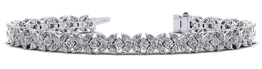 Flowers Of Marquise Diamond Tennis Bracelet