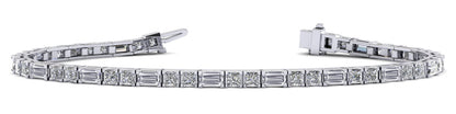 Double Princess And Baguette Diamond Bracelet