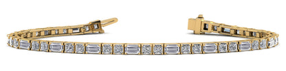 Double Princess And Baguette Diamond Bracelet