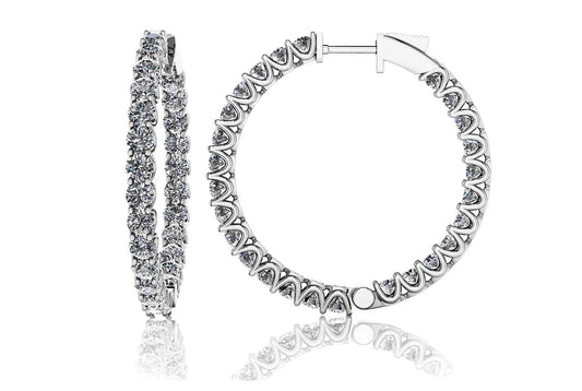 Medium Hoop Diamond Earrings