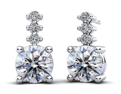 Brilliant Round Drop Diamond Earrings