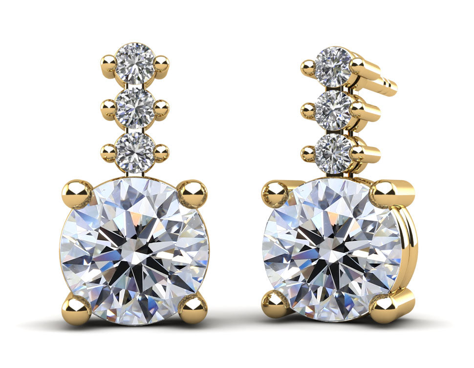 Brilliant Round Drop Diamond Earrings